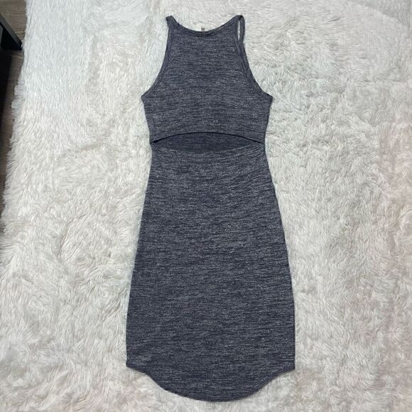 Wilfred Free Aritzia Yasmin Cut Out Dress Size Small Grey Bodycon Summer Stretch - Picture 12 of 13
